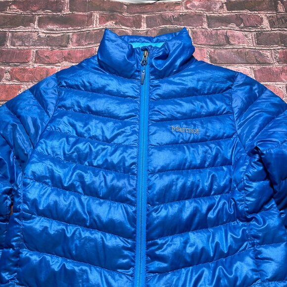 Marmot 800 Fill Womens Size Small Blue Long Sleeve Full Zip Down Puffer Jacket - Picture 2 of 9